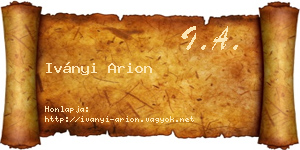 Iványi Arion névjegykártya