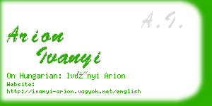 arion ivanyi business card